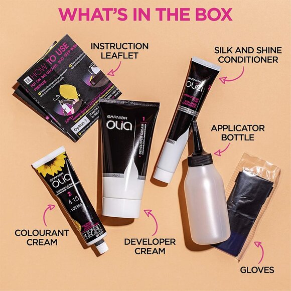 Garnier Olia Permanent Oil Powered Hair Color, 1.0 Deep Black (Midnight) - Picture 3 of 4